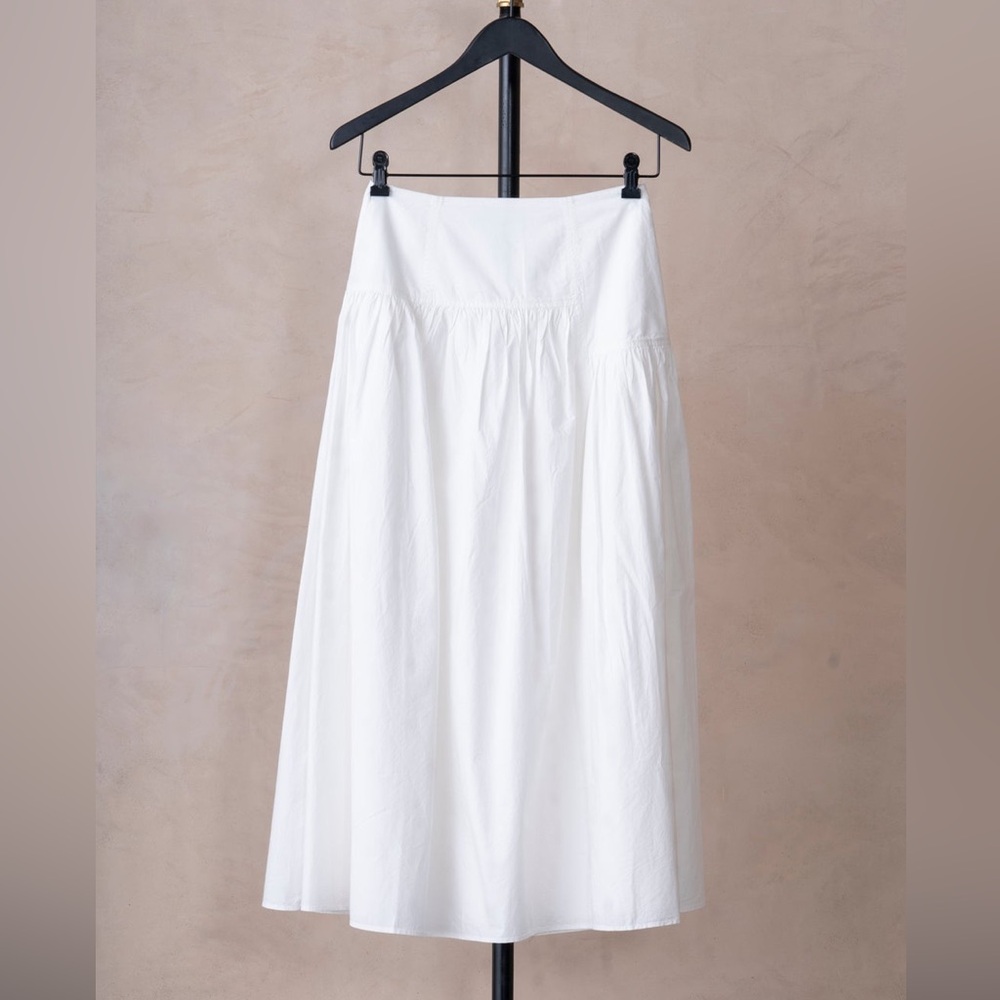 Apiece Apart Nora Asymmetric Maxi Cream Skirt